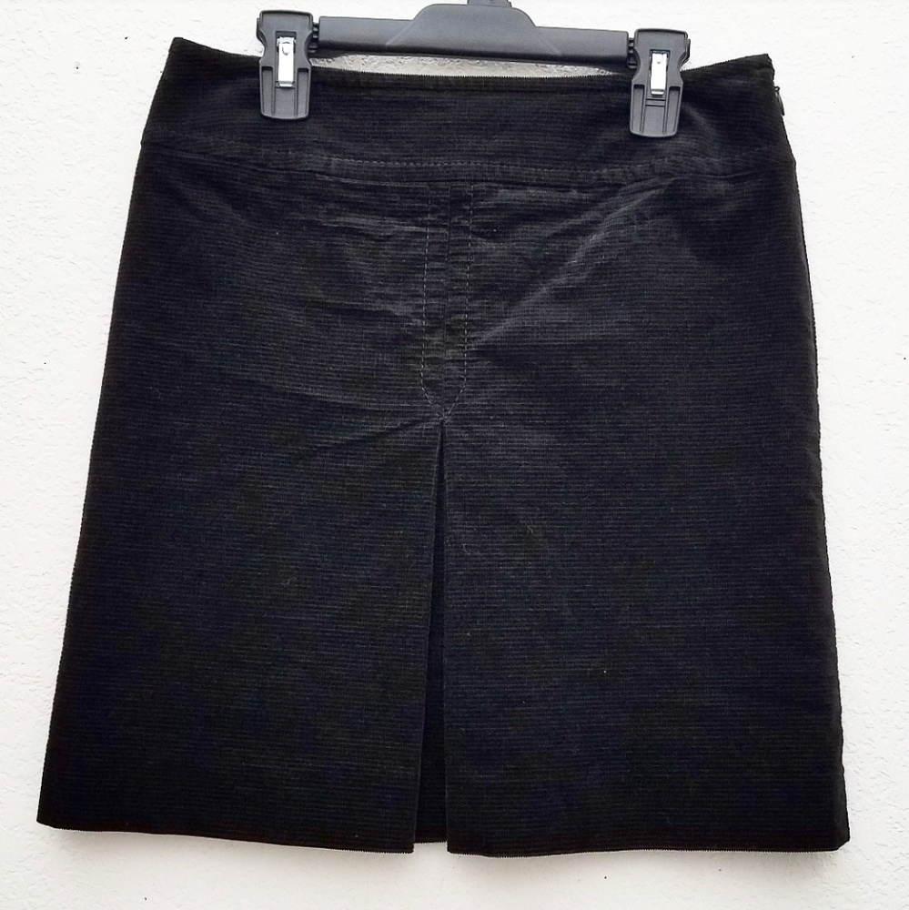 Black Modest Mini Corduroy Style Pencil Skirt